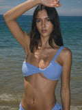 Sky Asymmetrical Bikini Top